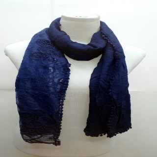 Premium Ari Diamond Lace Stole-Dark Blue